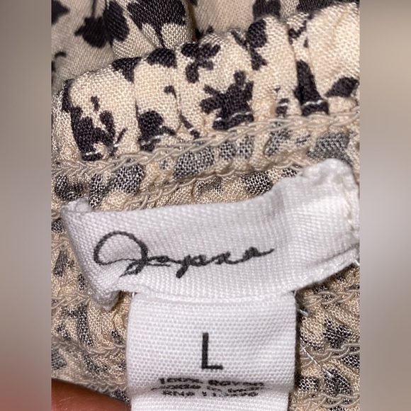 Japna Crème Floral Babydoll Milkmaid Balloon Sleeves Blouse Women L Cottagecore - Picture 3 of 7